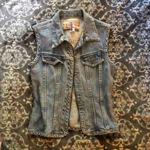 Jean jacket vest fitted